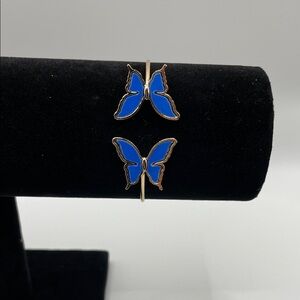 Chic Blue Butterfly Bangle Bracelet